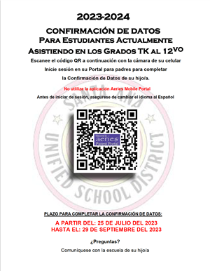 Data Confirmation Spanish